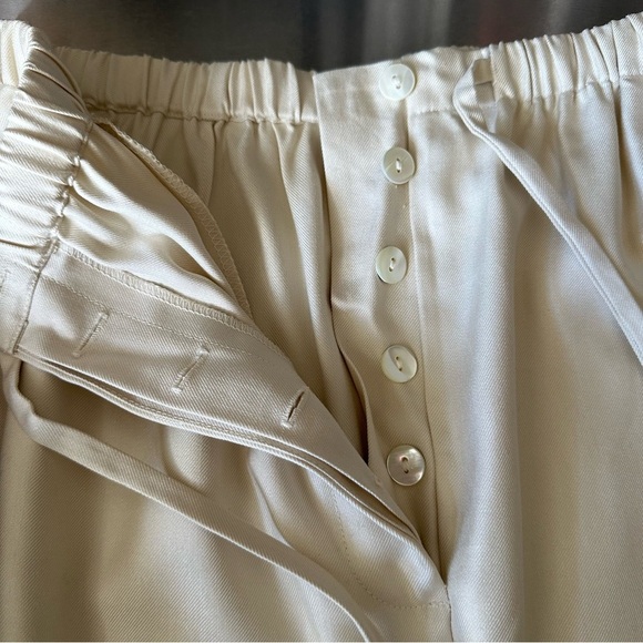SUSIE TOMPKINS Vintage Cream Silk Pants Minimalist Clean Girl Timeless Large - Picture 9 of 14